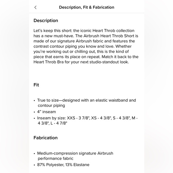 Alo 4” Airbrush High Waist Heart Throb Short - Picture 5 of 5